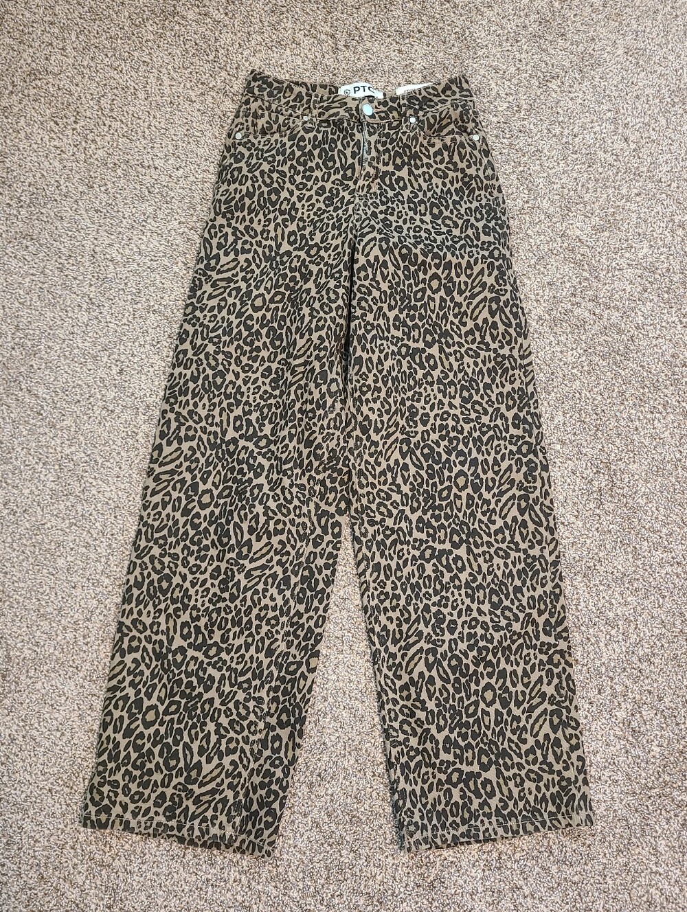 Leopard Print Wide Leg Pants Size 25